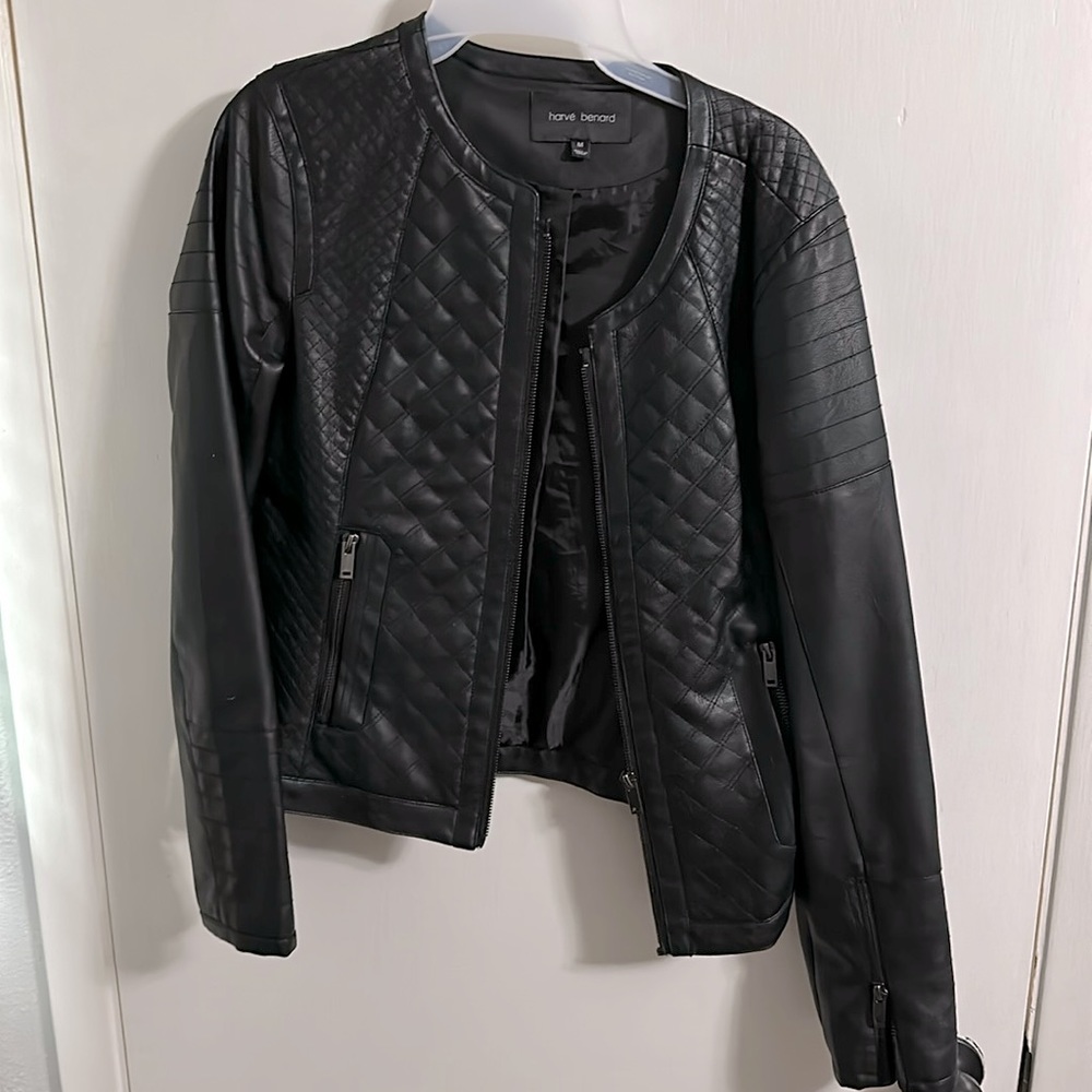Harvé bernard leather jacket, black, medium